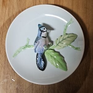 Vintage 50s Bluejay 3D Decorative Wall Decor Plate